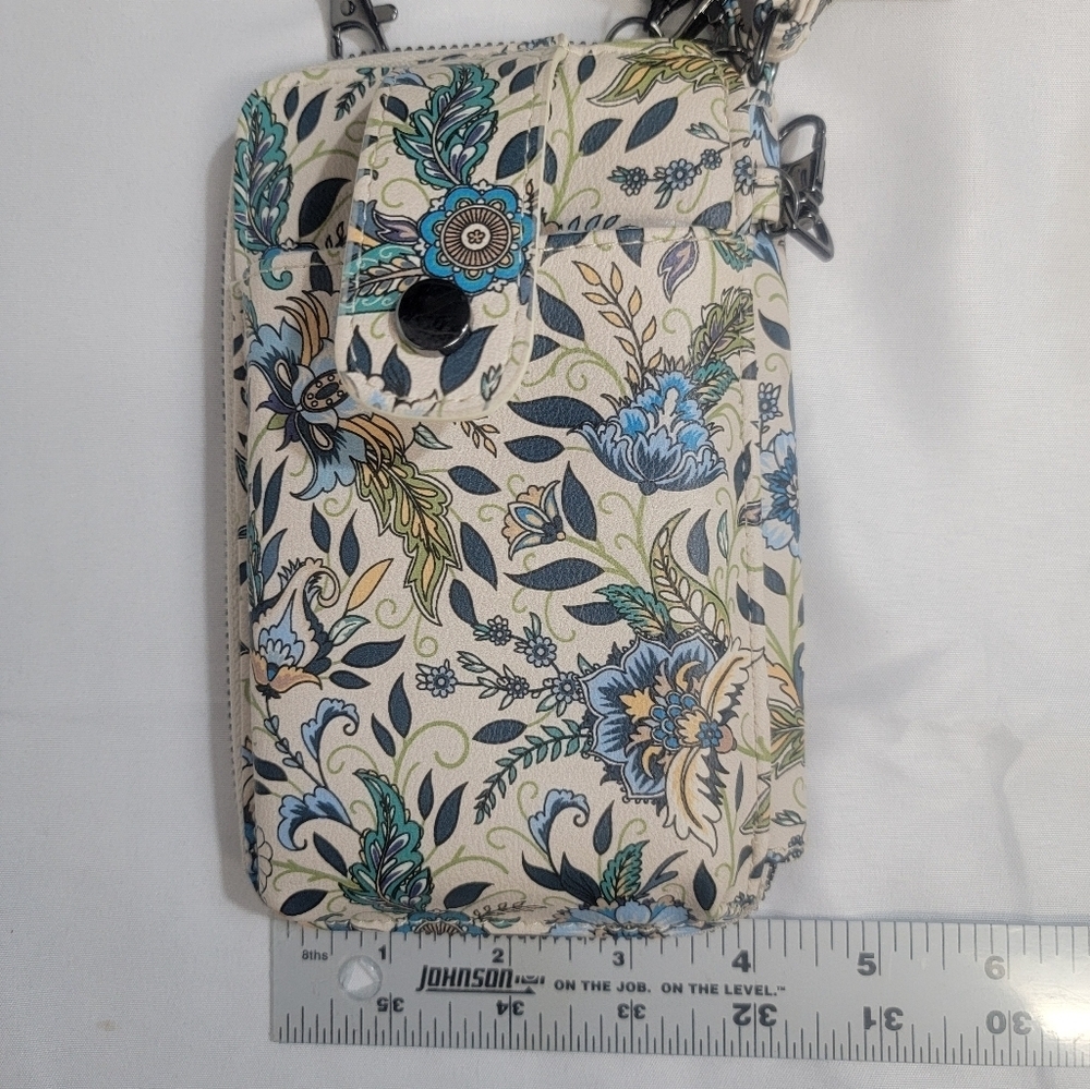 Mundi Jacqui RFID Womens Floral Crossbody/Wristlet Bag Vegan Leather - Picture 3 of 10